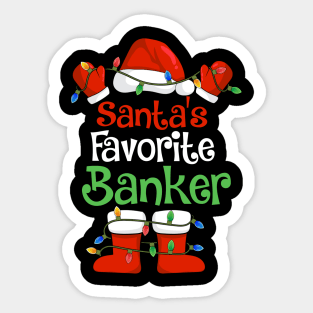 Santa's Favorite Banker Funny Christmas Pajamas Sticker